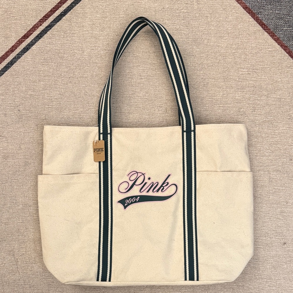 Victoria’s Secret Pink Brand Large Canvas Bag with Side & Interior Pockets